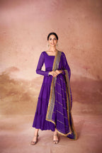 CHOLICART ROYAL PURPLE TIERED ANARKALI ENSEMBLE