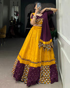 MUSTARD COLOR PURE COTTON NAVRATRI LEHENGA CHOLI