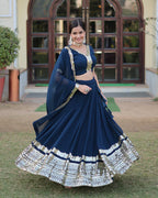RAMA COLOR GEORGETTE SEQUENCE EMBROIDERY LEHENGA CHOLI