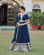 RAMA COLOR GEORGETTE SEQUENCE EMBROIDERY LEHENGA CHOLI