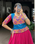 PINK COLOR COTTON NAVRATRI LEHENGA CHOLI