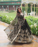 BLACK COLOR RANGOLI SILK EMBROIDERED LEHENGA CHOLI