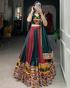 MAROON COLOR RAYON PRINTED NAVRATRI LEHENGA CHOLI