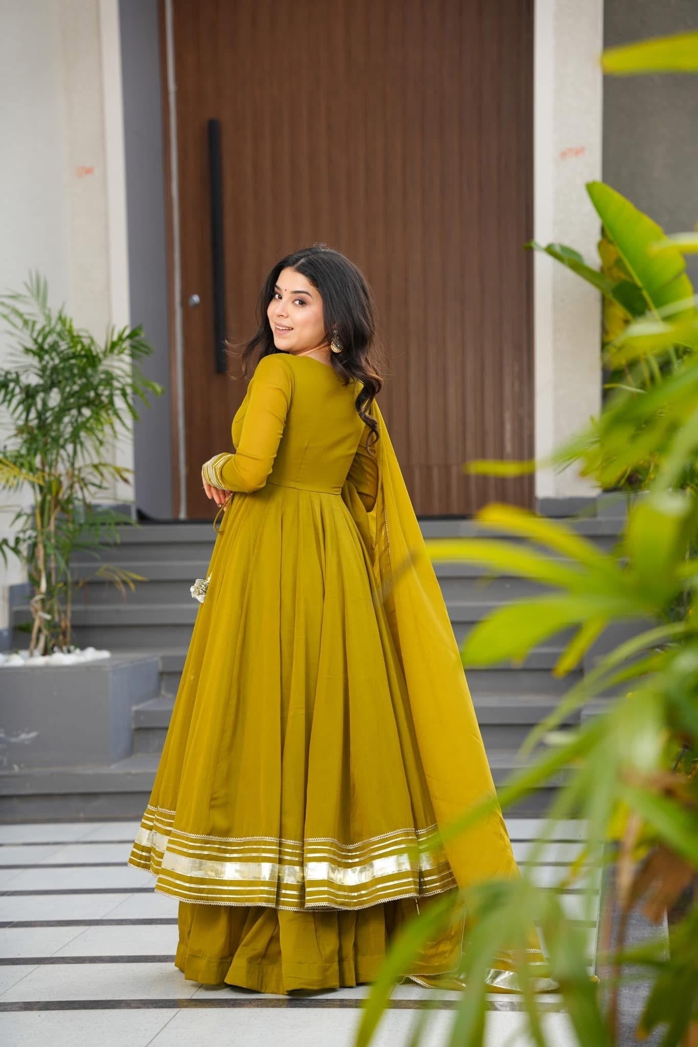 JOSEPHINE PURE & SOFT FAUX GEORGETTE ANARKALI GOWN SET OF 3