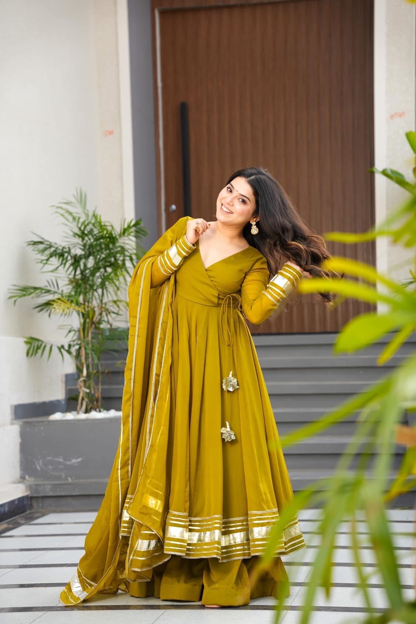 JOSEPHINE PURE & SOFT FAUX GEORGETTE ANARKALI GOWN SET OF 3