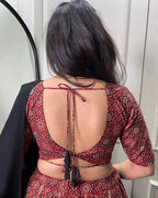 DESIGNER MAROON COLOR COTTON PRINTED LEHENGA CHOLI