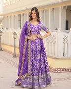 PURPLE COLOR PURE VISCOSE JACQUARD LEHENGA CHOLI