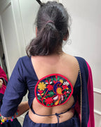 NAVY BLUE COLOR PURE COTTON GAMTHI WORK NAVRATRI LEHENGA CHOLI