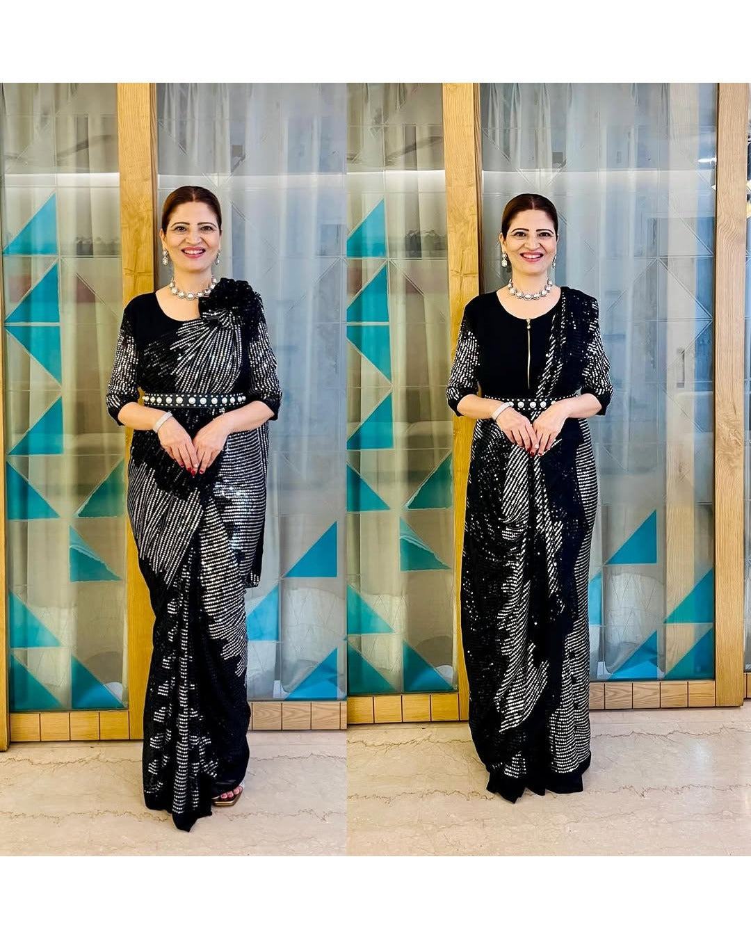 ZIP & GO PARTY WEAR SAREE NO BLOUSE NO SKIRT