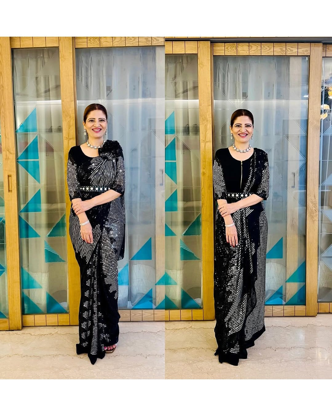 ZIP & GO PARTY WEAR SAREE NO BLOUSE NO SKIRT