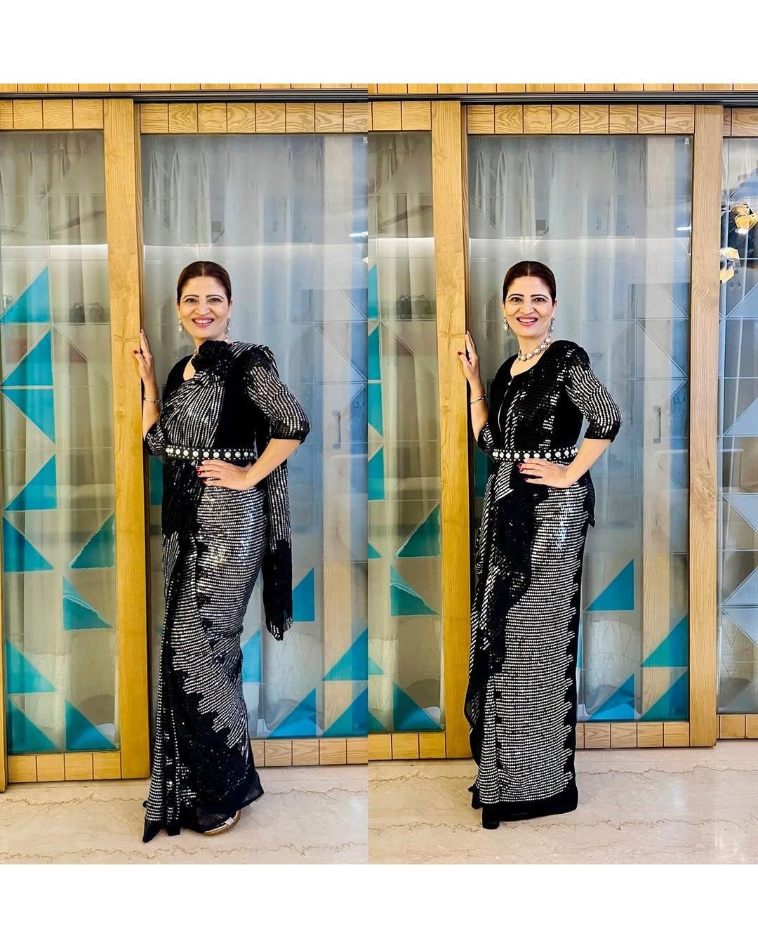 ZIP & GO PARTY WEAR SAREE NO BLOUSE NO SKIRT