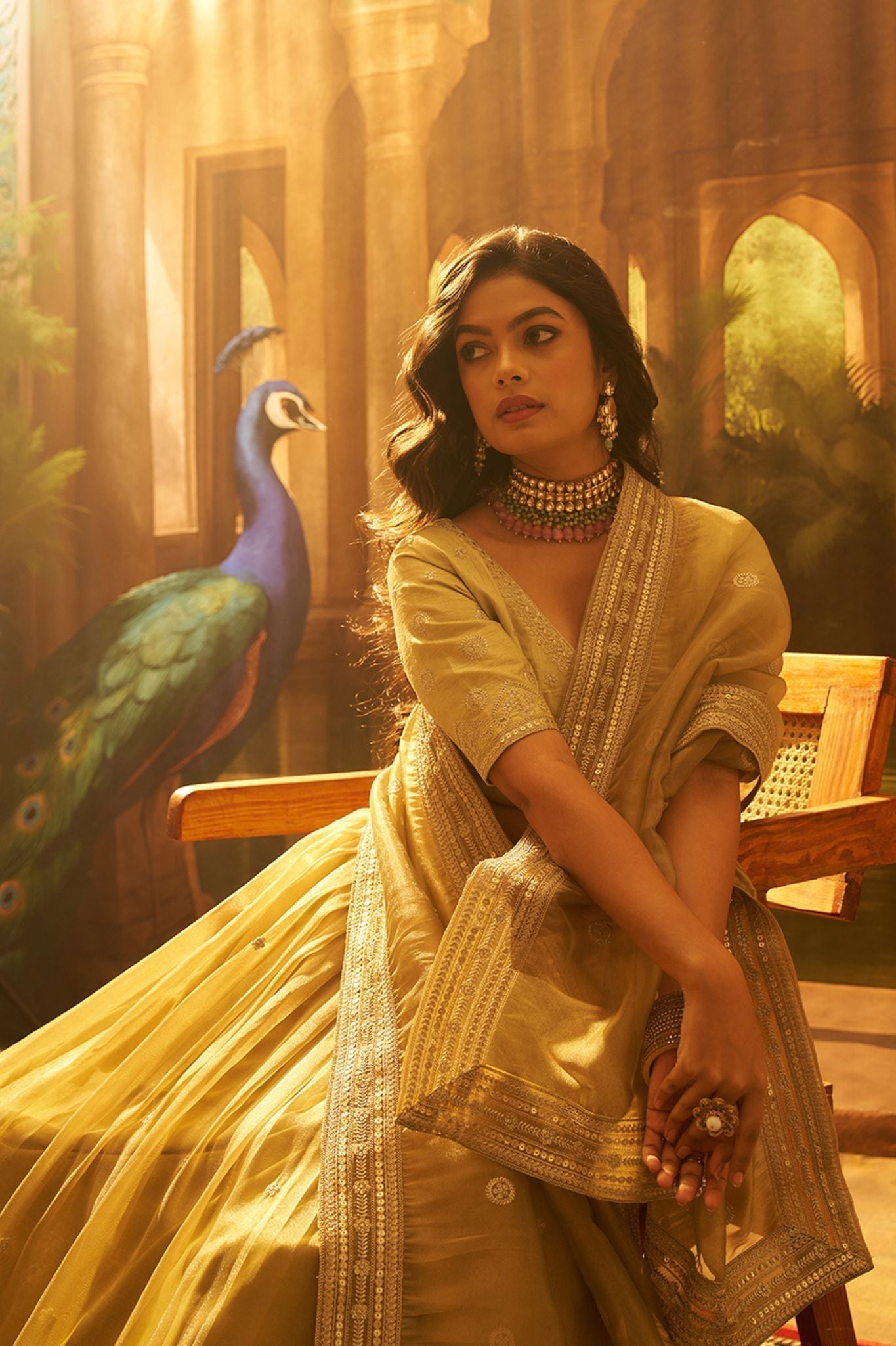 Olive Green Hiranya Silk Designer Lehenga Set with Embroidered Dupatta