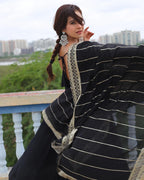 BLACK COLOR GEORGETTE ANARKALI WITH EMBROIDERED DUPATTA