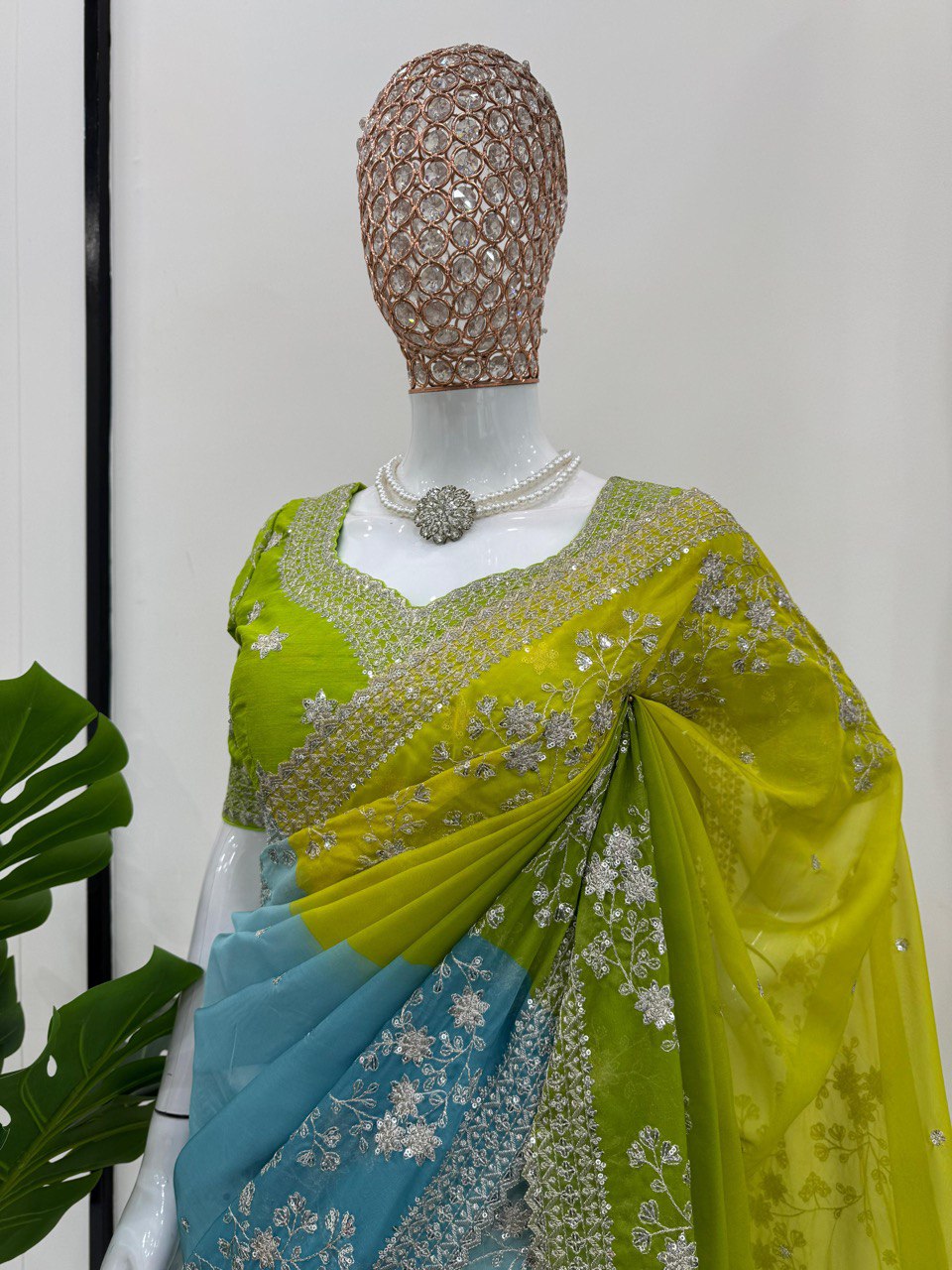 WEDDING WEAR TABBY SILK BASE HEAVY EMBROIDERY WORK SAREE