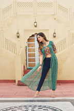 GREEN COLOR GEORGETTE BASE BANDHANI PRINT NAVRATRI KURTI