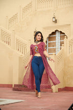 MAROON COLOR GEORGETTE BASE BANDHANI PRINT NAVRATRI KURTI