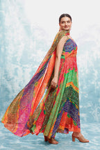 FESTIVE SPECIAL COLORFUL BANDHEJ PRINT ANARKALI GOWN