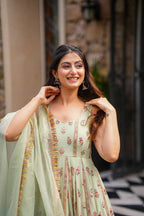 DESIGNER LOOK SOFT GEORGETTE BASE EMBROIDERED ANARKALI GOWN SET OF 3