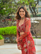 MRUNAL THAKUR STYLE FLORAL KOTI SHARARA SET OF 3