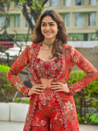 MRUNAL THAKUR STYLE FLORAL KOTI SHARARA SET OF 3