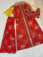 MRUNAL THAKUR STYLE FLORAL KOTI SHARARA SET OF 3