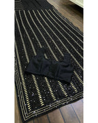 ENTHRALLING BLACK SEQUENCE WORK GEORGETTE BASE PARTY SAREE WITH BLOUSE