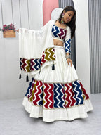 NAVRATRI SPECIAL 6 METER FULLY FLAIR PURE COTTON LEHENGA CHOLI