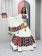 NAVRATRI SPECIAL 6 METER FULLY FLAIR PURE COTTON LEHENGA CHOLI