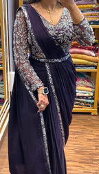 SUPERHIT TRENDING READY TO WEAR SAREE WITH STYLISH BLOUSE