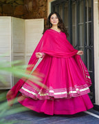 CHERRY PINK COLOR SHIMMER ORGANZA BASE PLAZZO SUIT SET OF 3