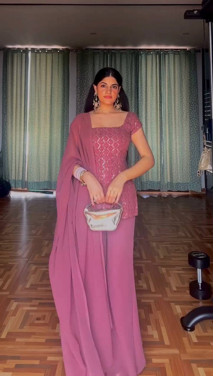 90’S STYLE ICONIC KURTA WITH BELL BOTTOM PLAZZO SET