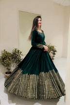 WINTER SPECIAL VELVET BASE EMBROIDERED ANARKALI GOWN
