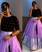 BEAUTIFUL ORGANGA BASE SOUTH INDIAN STYLE LEHENGA CHOLI