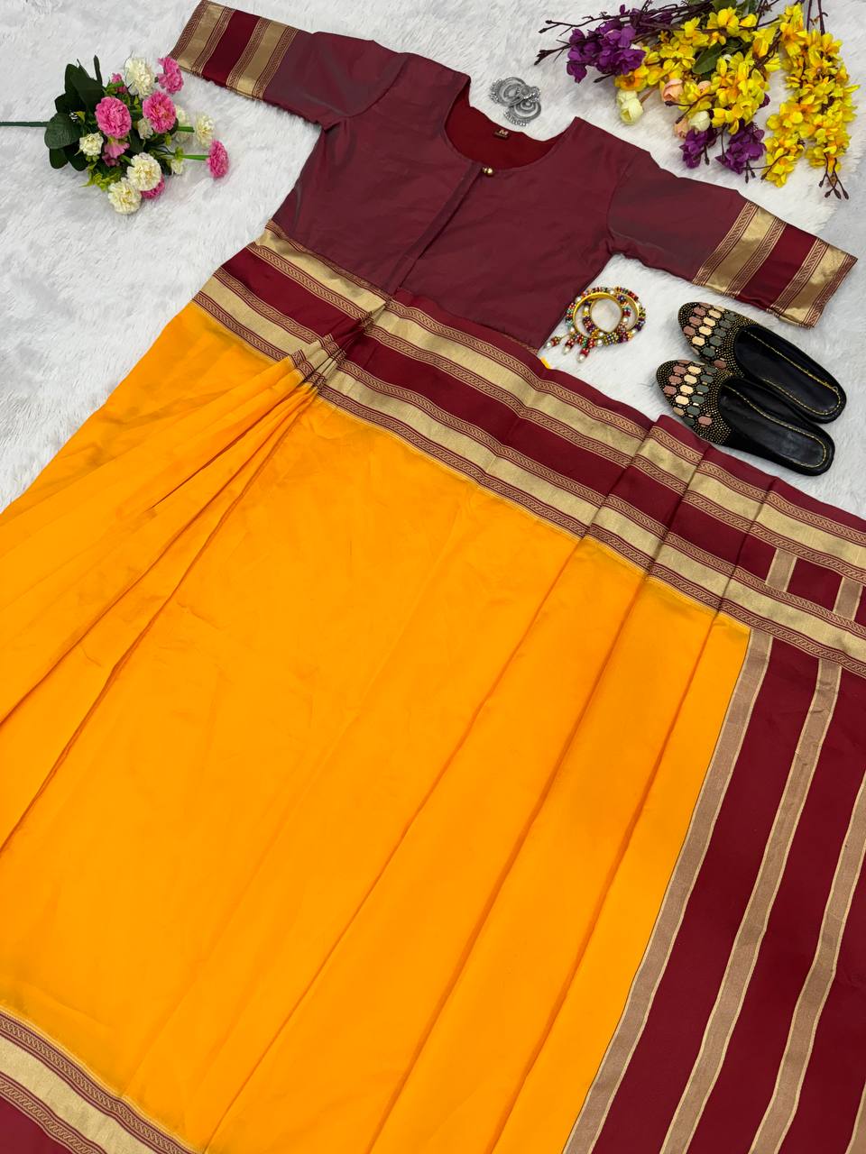 JUST 1 MINUTE READY TO WEAR GOWN SAREE