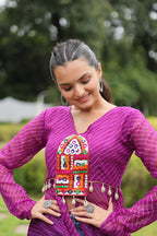 PINK COLOR GEORGETTE LAHERIYA PRINT NAVRATRI KURTI