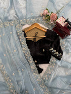 DESIGNER LOOK FENDY SILK BASE HANDWORK SAREE