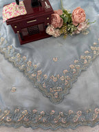 DESIGNER LOOK FENDY SILK BASE HANDWORK SAREE