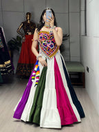 COLORFUL MULTICOLOR NAVRATRI SPECIAL LEHENGA CHOLI WITH VIBRANT EMBROIDERY