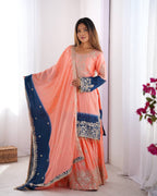 BOMBAY PINK COLOR GRACEFUL DUAL SHADED SHARARA SETS