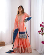 BOMBAY PINK COLOR GRACEFUL DUAL SHADED SHARARA SETS