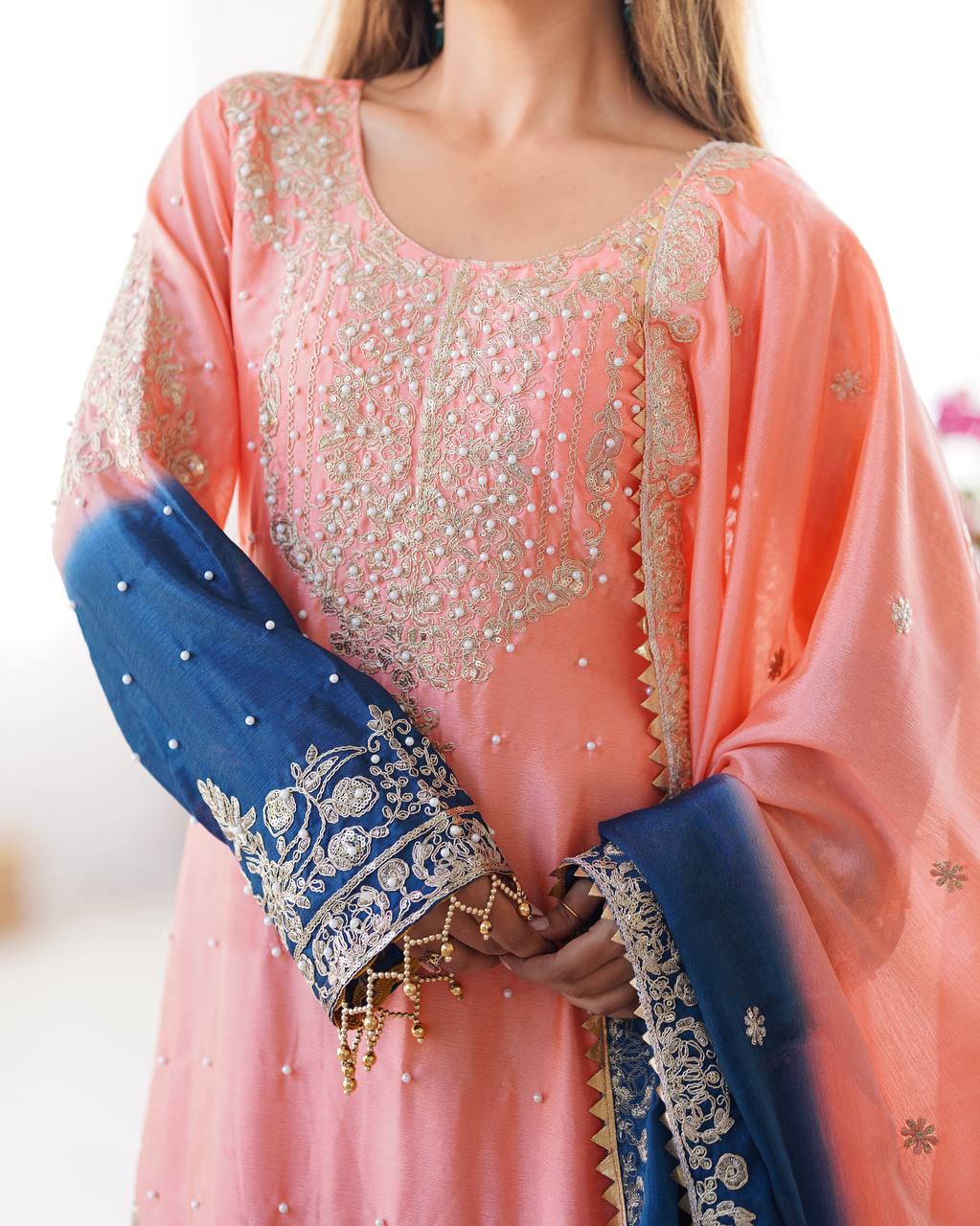 BOMBAY PINK COLOR GRACEFUL DUAL SHADED SHARARA SETS