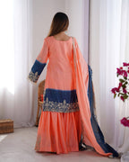 BOMBAY PINK COLOR GRACEFUL DUAL SHADED SHARARA SETS