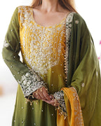 NUGGET GOLD COLOR GRACEFUL DUAL SHADED SHARARA SETS