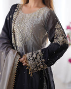 ONYX BLACK COLOR GRACEFUL DUAL SHADED SHARARA SETS