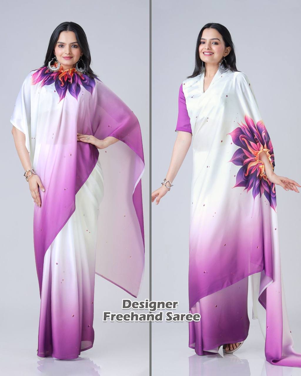 WOW FLORAL OMBRE FREEHAND SAREE