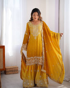 CARAMEL COLOR GRACEFUL DUAL SHADED SHARARA SETS