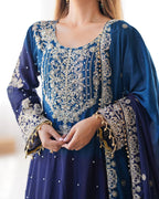 BLUE & NAVY BLUE COLOR GRACEFUL DUAL SHADED SHARARA SETS