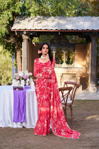 RED COLOR WEIGHTLESS MARBLE SAREE