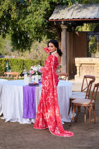 RED COLOR WEIGHTLESS MARBLE SAREE