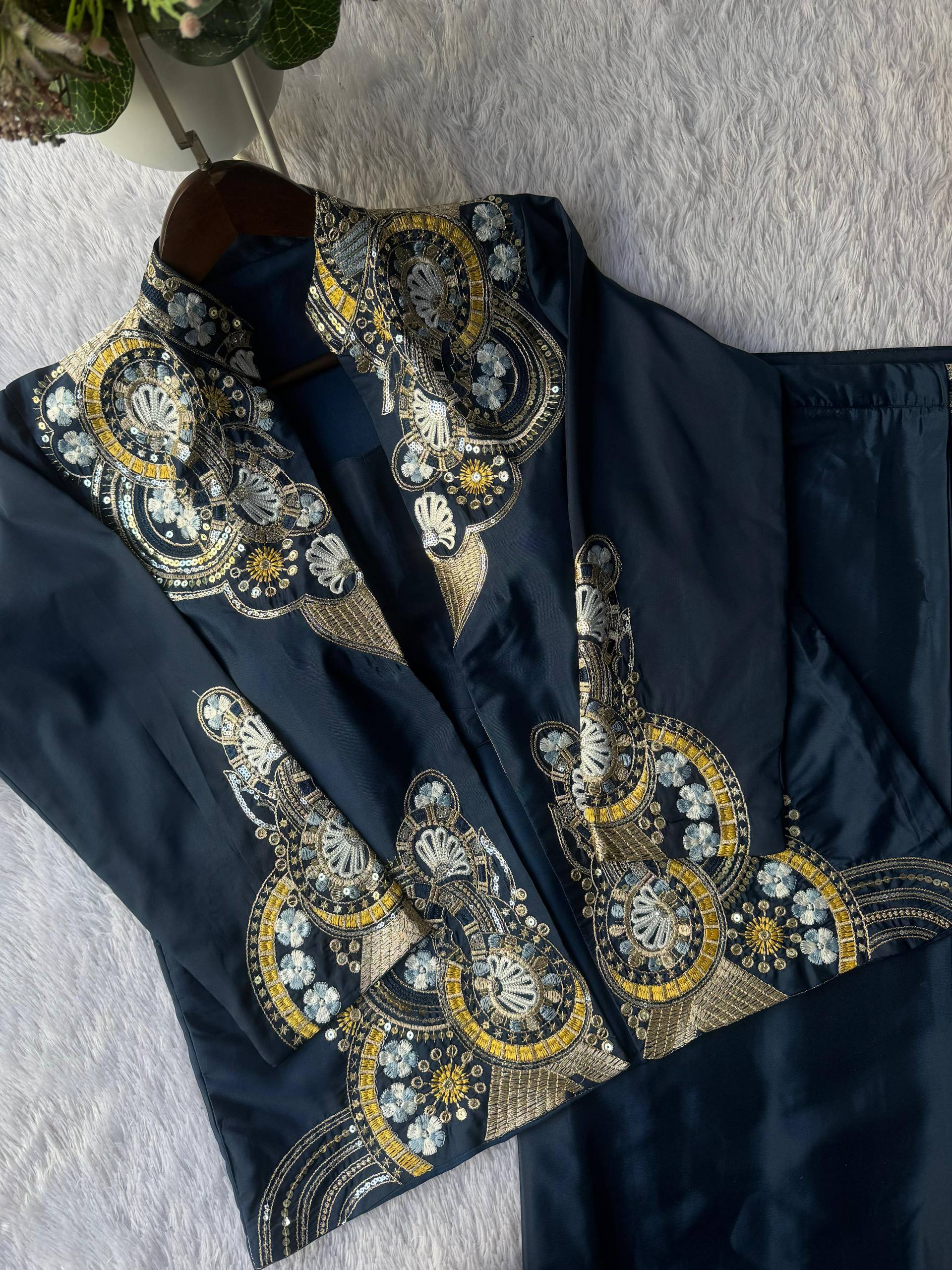 DESIGNER STYLE READY TO WEAR SAREE WITH BLAZER
